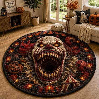 Screaming Carnival Clown Quilted Round Mat GFTOHNL1069