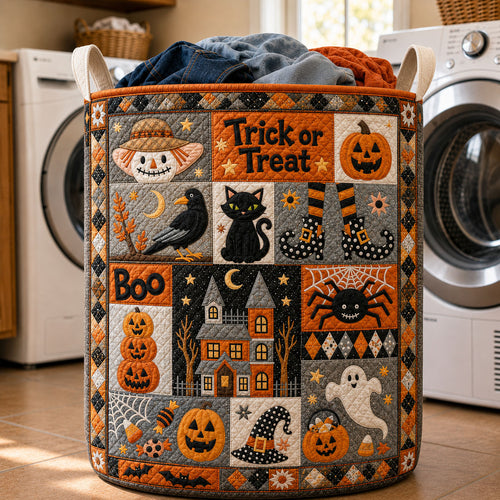 Trick Or Treat Sampler Quilted Laundry Basket GFTOHNL1098
