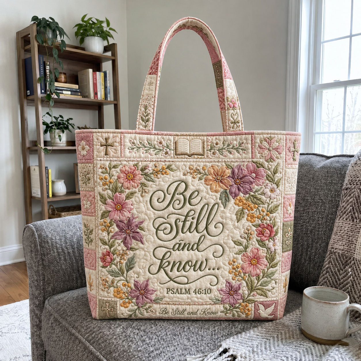 Be Still And Know Psalm Quilted Tote Bag GFTOHNL1104