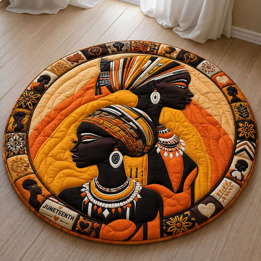 Golden Afro Heritage Quilted Round Mat GFTOHNL112