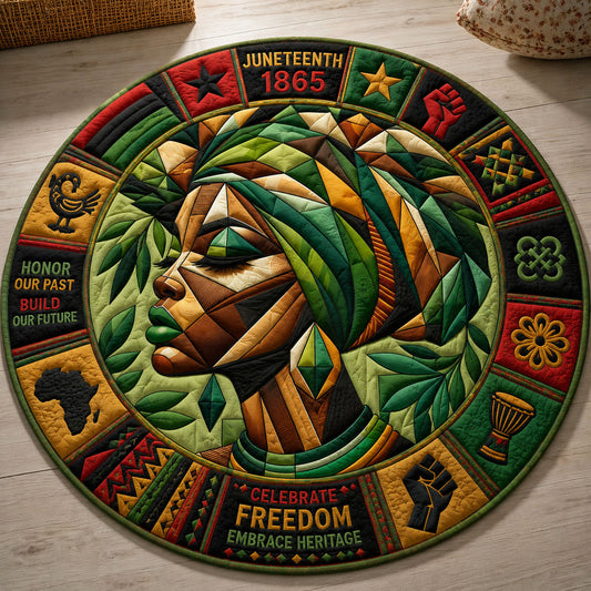 Emerald Afro Grace Quilted Round Mat GFTOHNL113