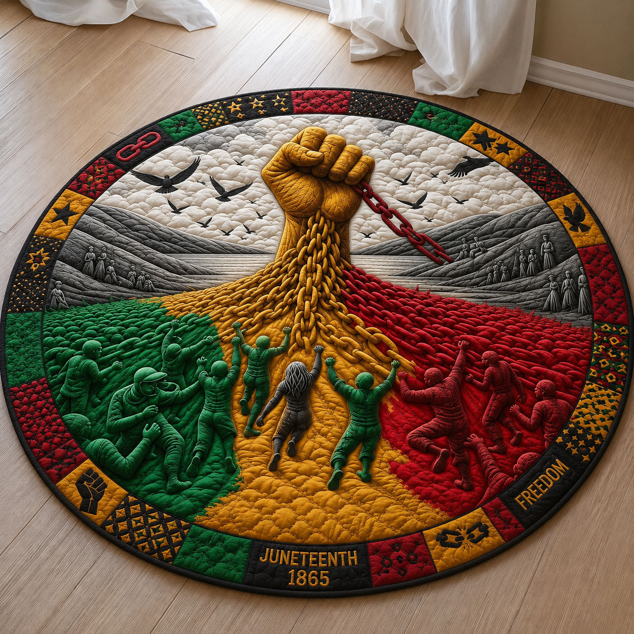 Breaking Chains for Freedom Quilted Round Mat GFTOHNL114