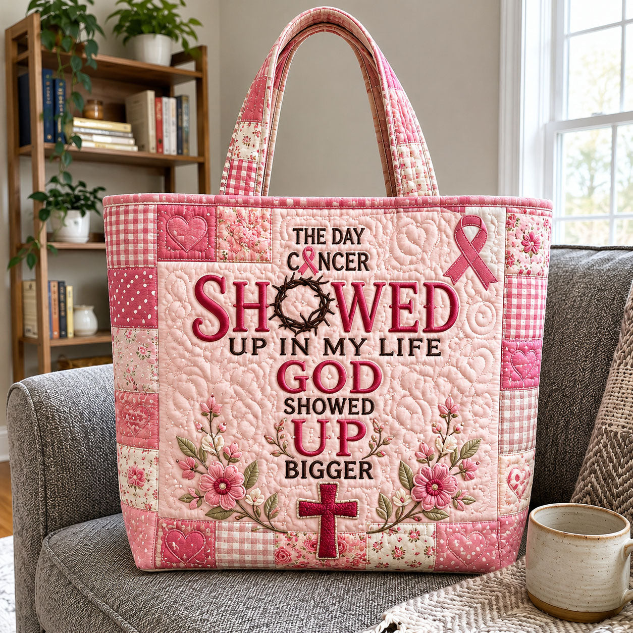 Breast Cancer Faith Quilted Tote Bag GFTOHNL1150