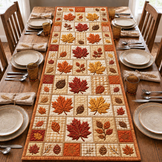 Harvest Maple Leaf Quilted Table Runner GFTOHNL1186