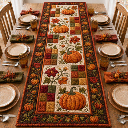 Autumn Pumpkin Garden Quilted Table Runner GFTOHNL1188