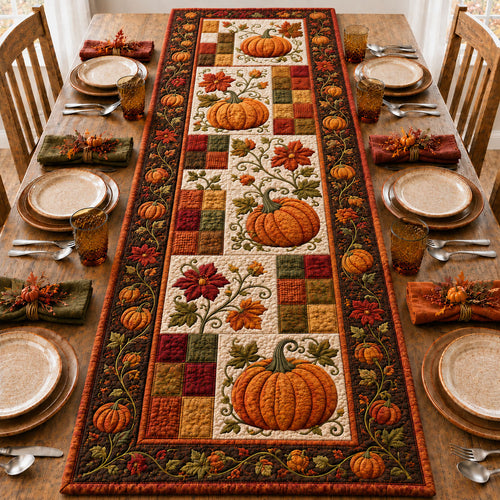 Autumn Pumpkin Garden Quilted Table Runner GFTOHNL1188