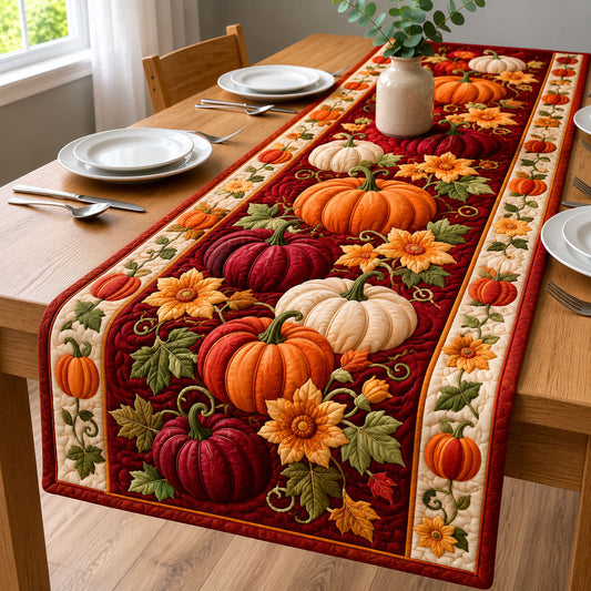 Pumpkin Blossom Harvest Quilted Table Runner GFTOHNL1189