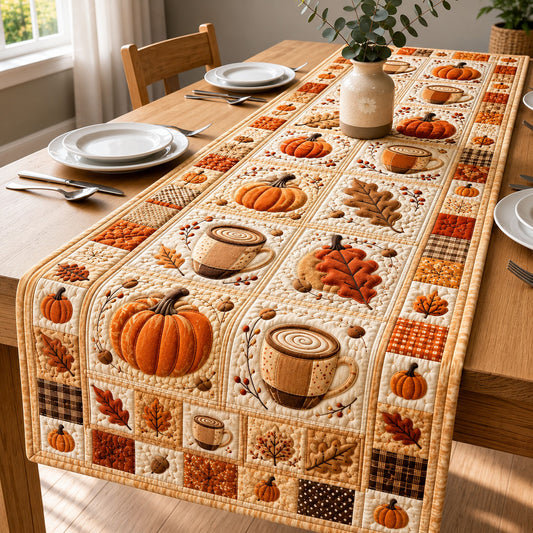 Cozy Pumpkin Spice Quilted Table Runner GFTOHNL1190
