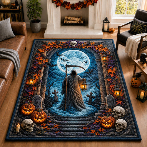 Grim Reaper Moonlight Halloween Area Rug GFTOHNL1194