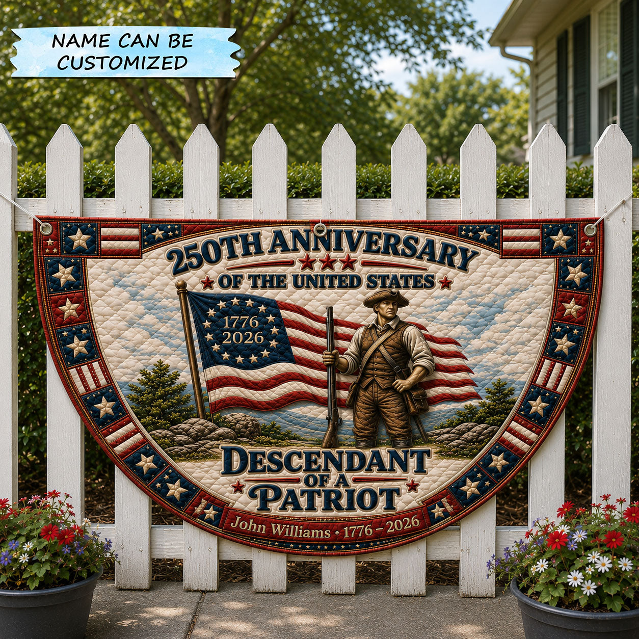 Descendant of a Patriot 250th Anniversary Fan Flag GFTOHNL120