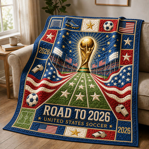 Road to 2026 United States Soccer Quilted Blanket GFTOHNL1236