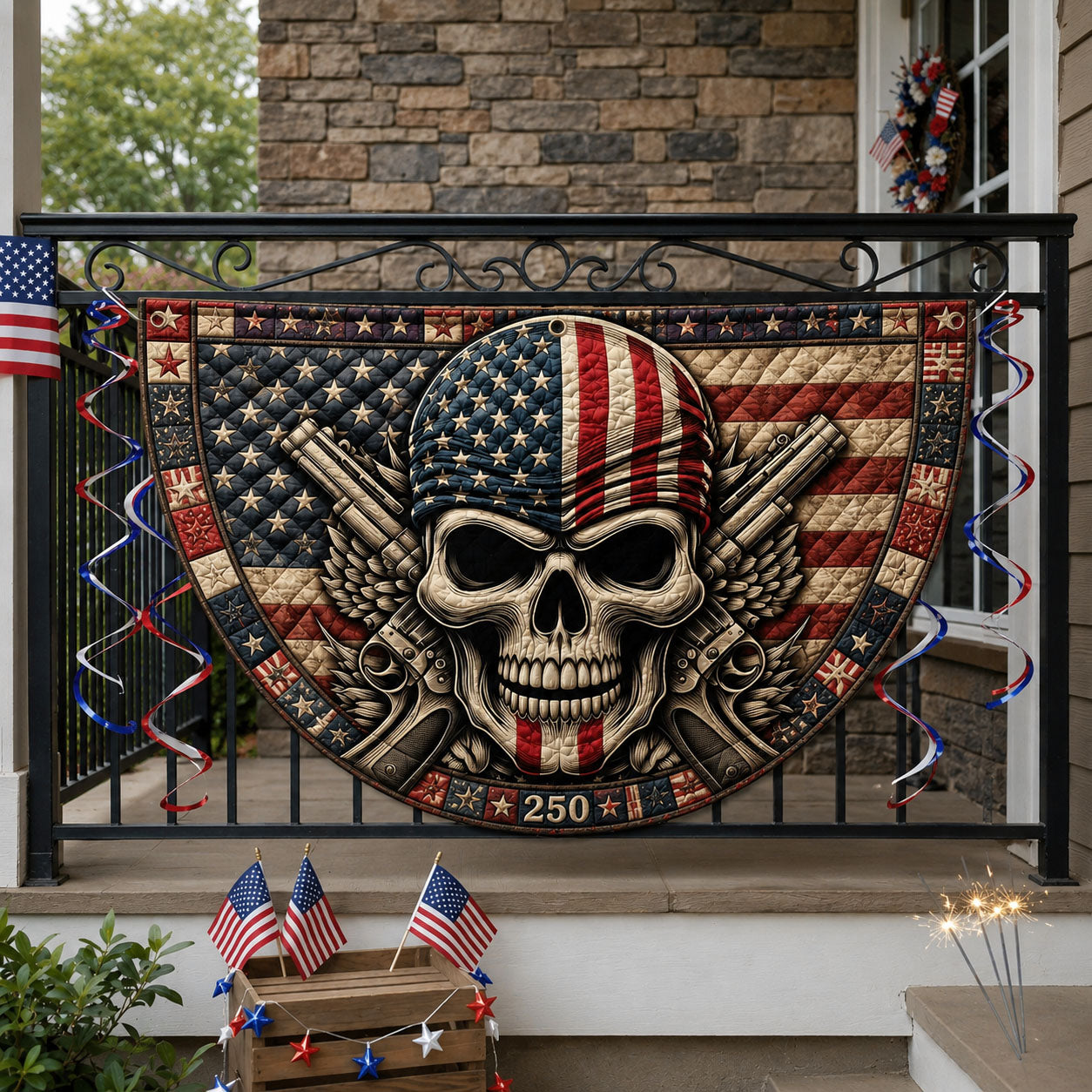 Patriot Skull America 250 Fan Flag GFTOHNL128