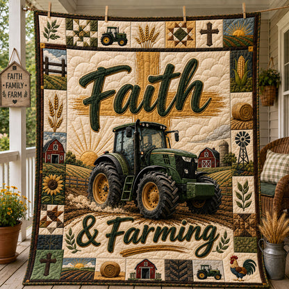 Faith And Farming Construction Quilted Blanket GFTOHNL1280