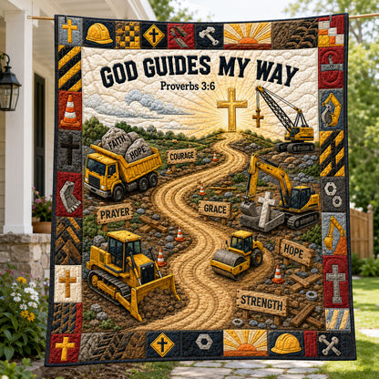 God Guides My Way Construction Quilted Blanket GFTOHNL1283