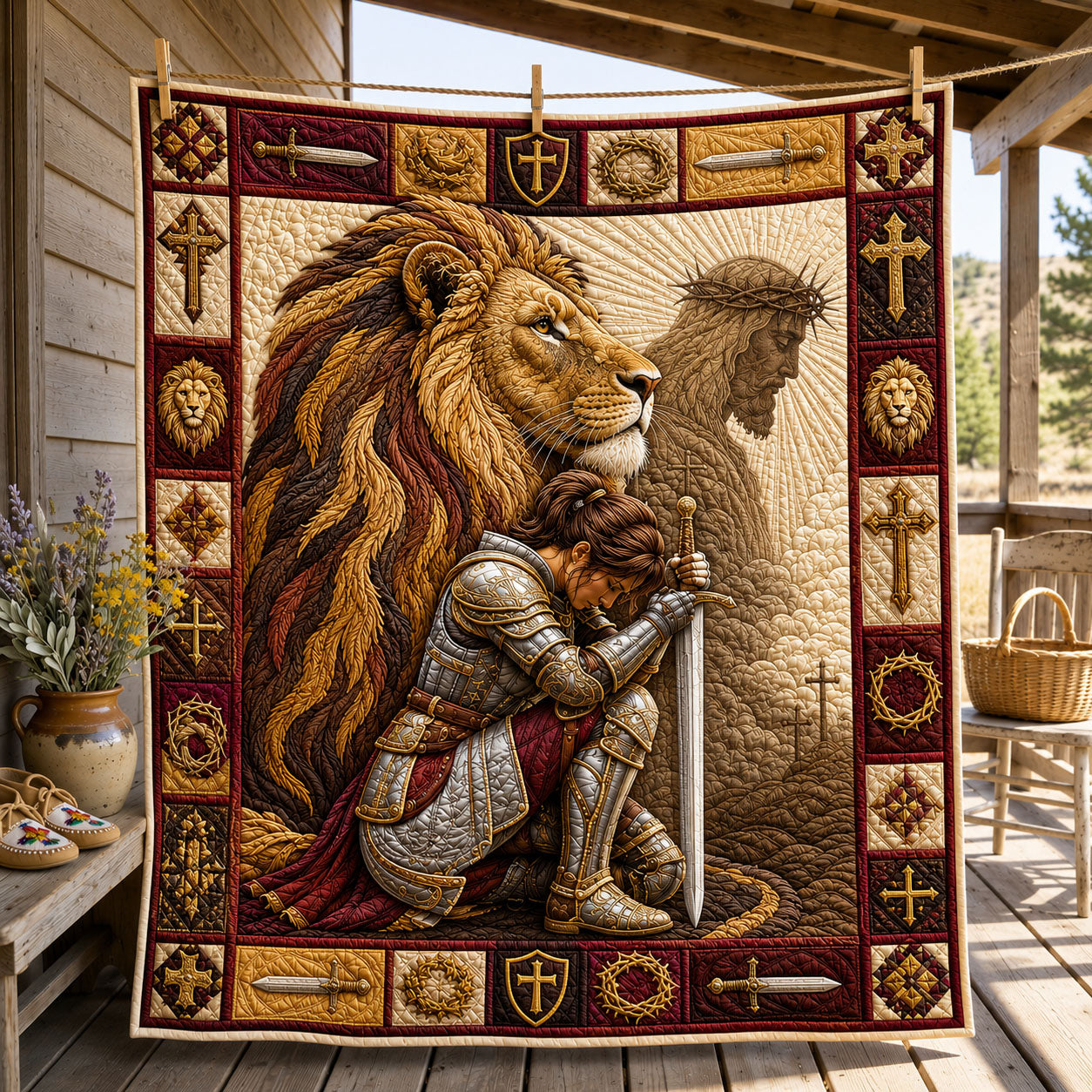 Full Armor Of God Quilted Blanket GFTOHNL1288