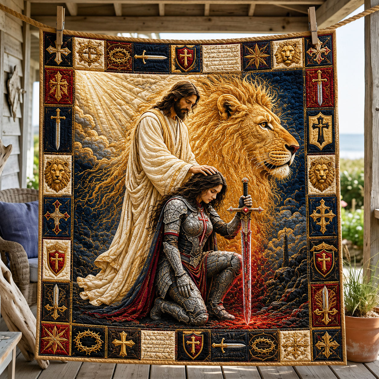 Full Armor Of God Quilted Blanket GFTOHNL1289