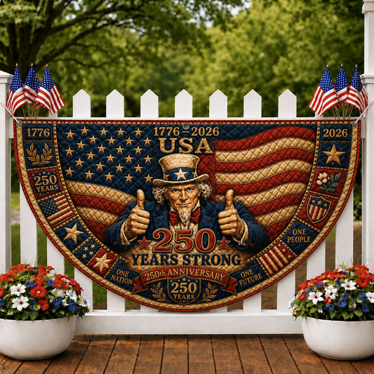 USA 250 Years Strong Uncle Sam Fan Flag GFTOHNL132