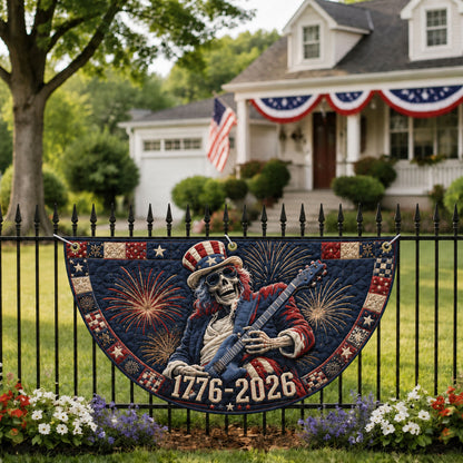 Patriotic Skeleton Rocker Fan Flag GFTOHNL134