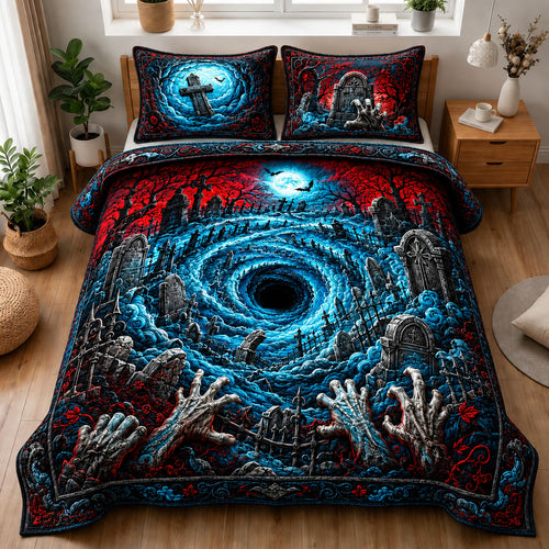 Zombie Hands Graveyard 3-Piece Quilted Bedding Set GFTOHNL1349