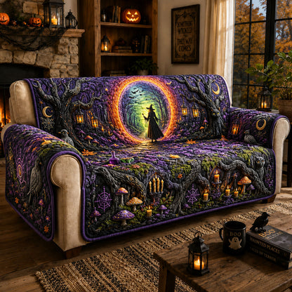 Witch Portal Forest Halloween Quilted Sofa Cover GFTOHNL1351