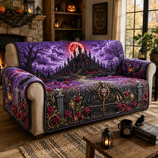 Gothic Vampire Castle Quilted Sofa Cover GFTOHNL1356