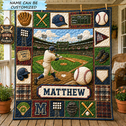 Personalized All Star Baseball Quilted Blanket QTCUZ GFTOHNL1357