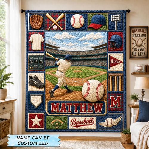 Personalized Stadium Baseball Quilted Blanket QTCUZ GFTOHNL1358