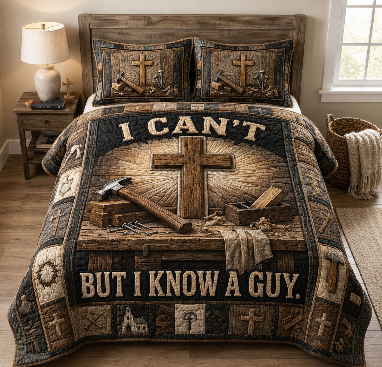 I Can’t But I Know A Guy 3-Piece Quilted Bedding Set GFTOHNL1380