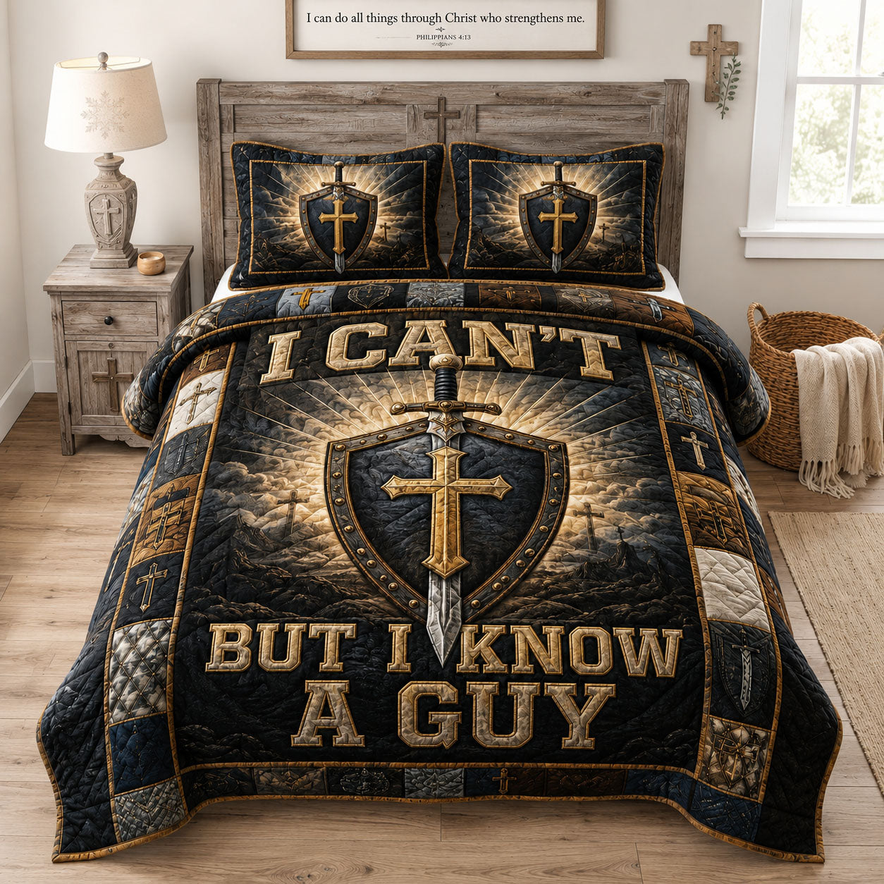 I Can’t But I Know A Guy 3-Piece Quilted Bedding Set GFTOHNL1384