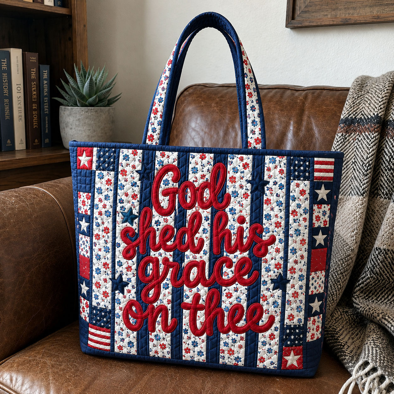 God Shed His Grace on Thee Quilted Tote Bag GFTOHNL141