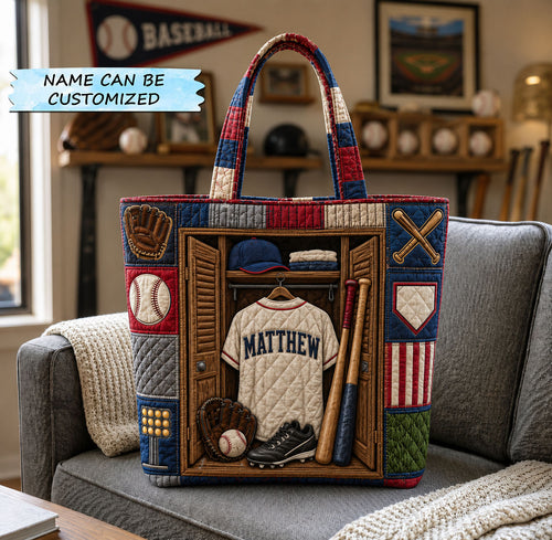 Personalized Baseball Dugout Locker Quilted Tote Bag QTCUZ GFTOHNL1434