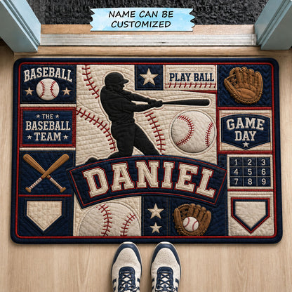 Personalized Baseball Batter Doormat QTCUZ GFTOHNL1471