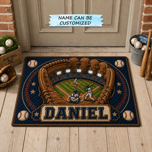 Personalized Baseball Stadium Glove Doormat QTCUZ GFTOHNL1473