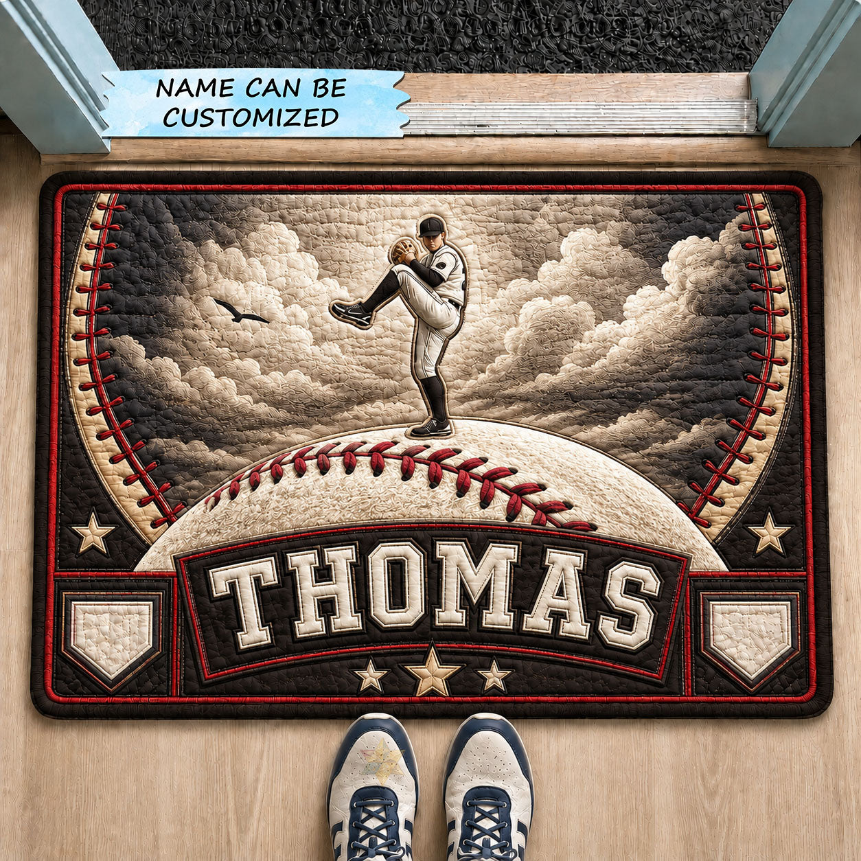 Personalized Baseball Pitcher Doormat QTCUZ GFTOHNL1474
