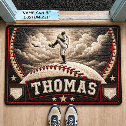 Personalized Baseball Pitcher Doormat QTCUZ GFTOHNL1474