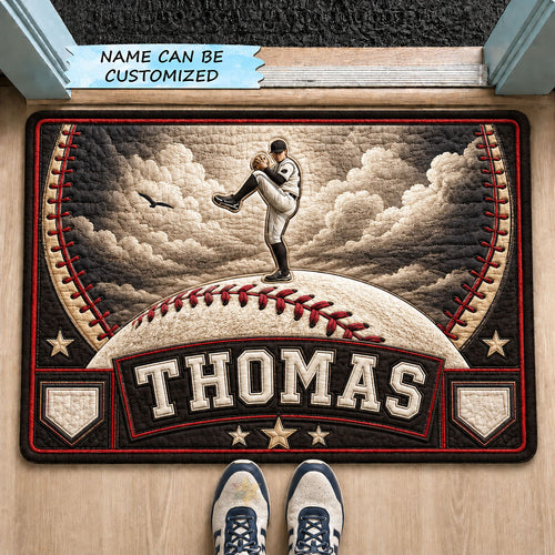 Personalized Baseball Pitcher Doormat QTCUZ GFTOHNL1474