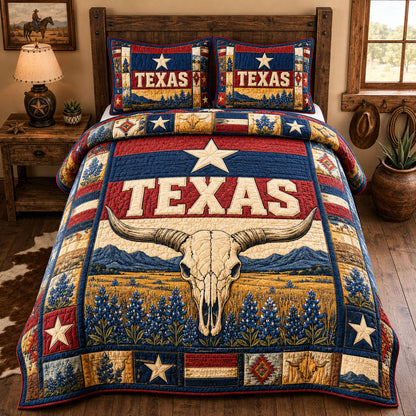 Lone Star Longhorn 3-Piece Quilted Bedding Set  GFTOHNL1498