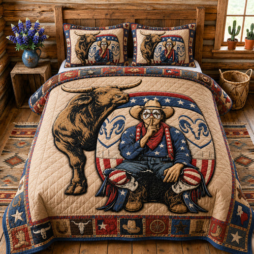 Silent Cowboy Texas 3-Piece Quilted Bedding Set GFTOHNL152