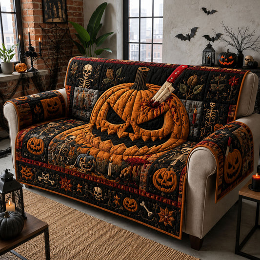 Killer Pumpkin Night Quilted Sofa Cover GFTOHNL1533