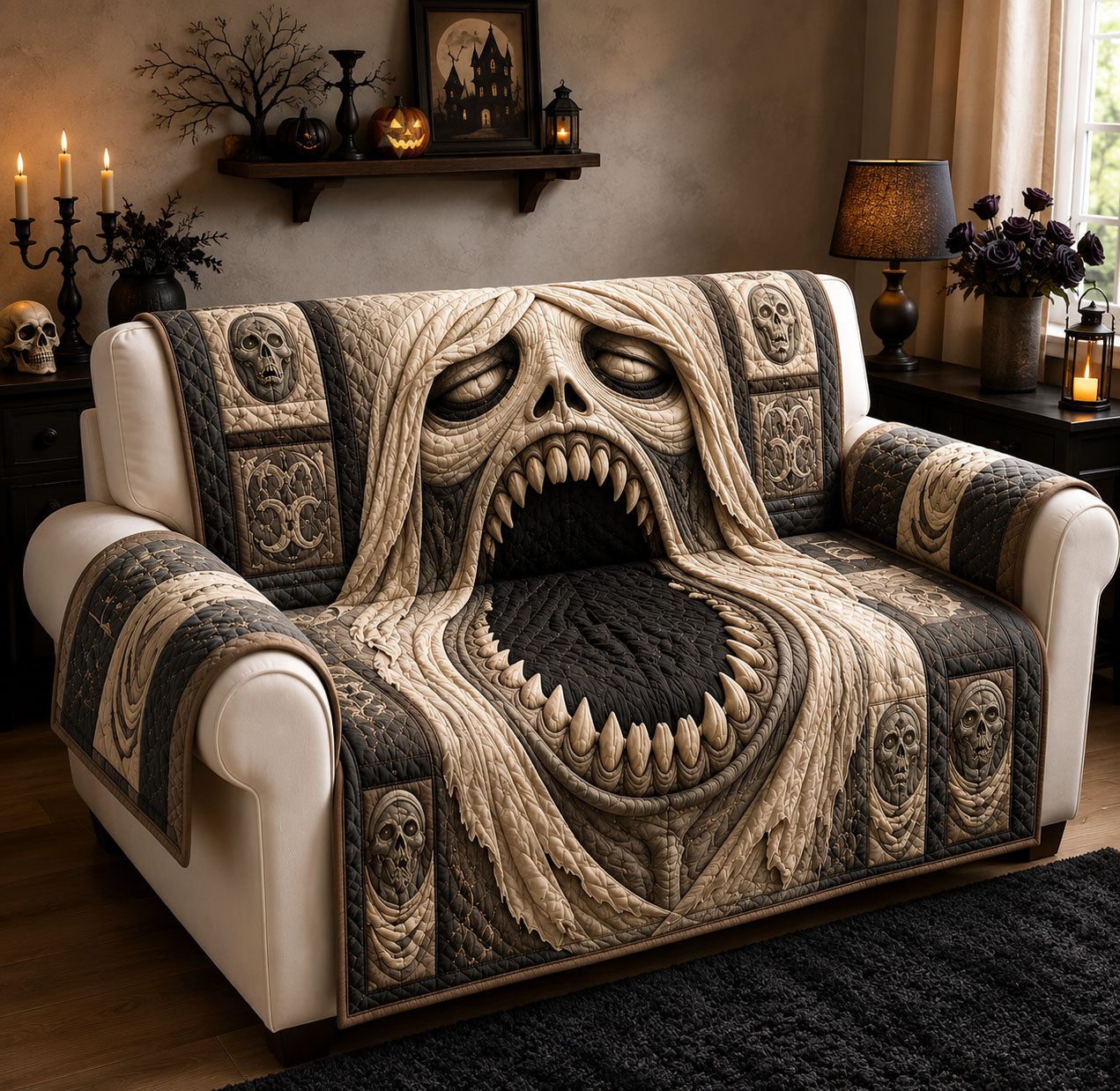Mummy Skull Monster Quilted Sofa Cover GFTOHNL1570