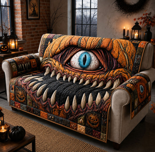 One Eyed Monster Mouth Quilted Sofa Cover GFTOHNL1571