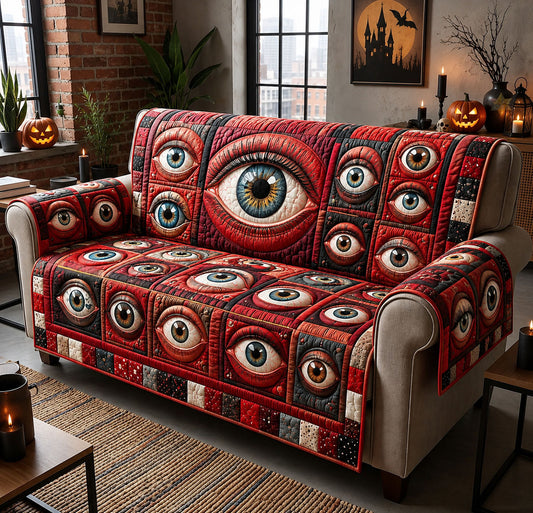 Haunted Eyeball Patchwork Quilted Sofa Cover GFTOHNL1576