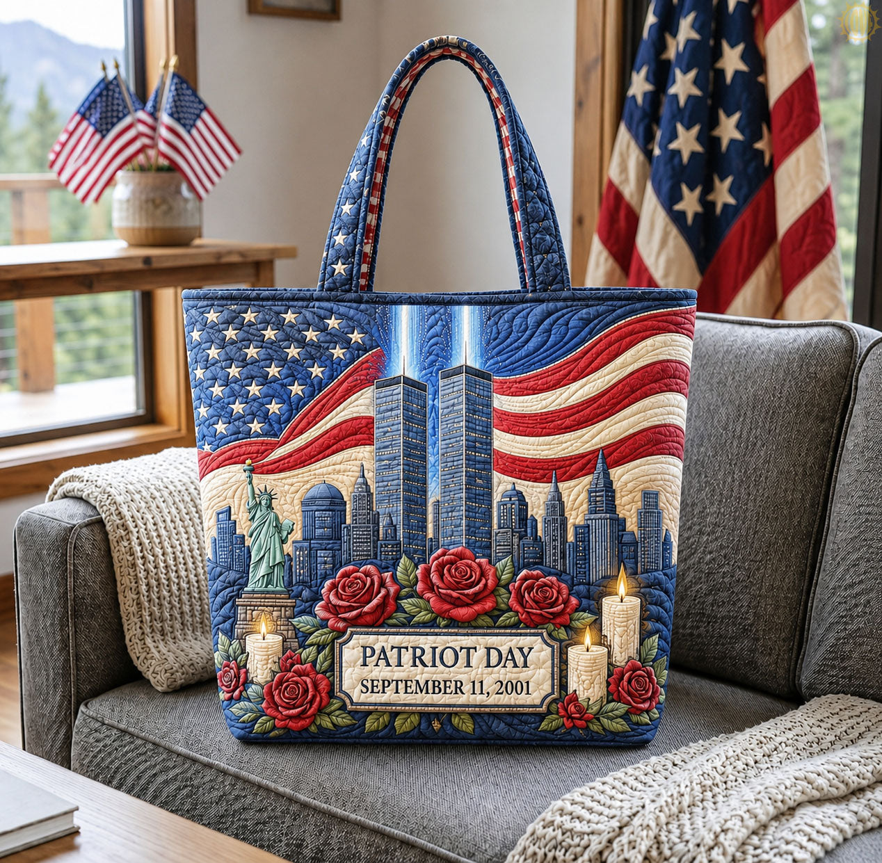 Patriot Day September 11 2001 Memorial Quilted Tote Bag GFTOHNL1660