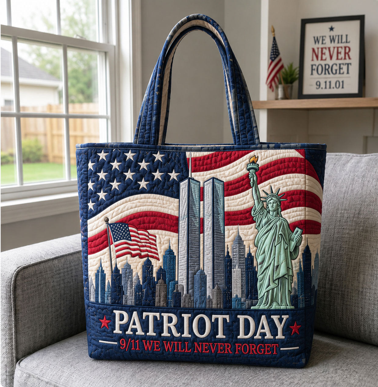 Patriot Day Statue Of Liberty Memorial Quilted Tote Bag GFTOHNL1663