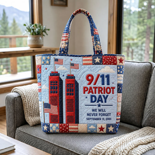 Patriot Day Twin Towers Patchwork Quilted Tote Bag GFTOHNL1665