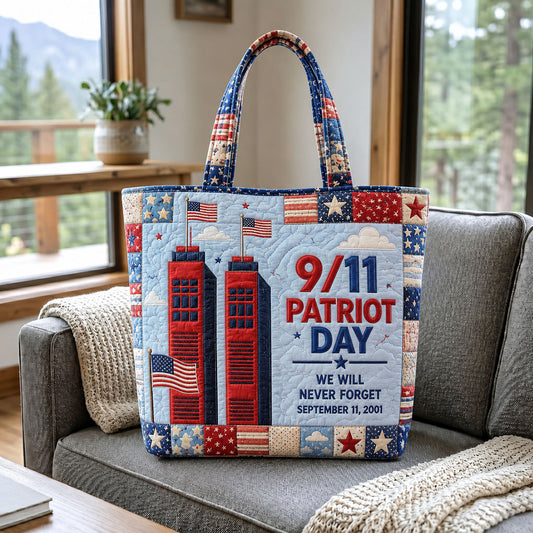 Patriot Day Twin Towers Patchwork Quilted Tote Bag GFTOHNL1665