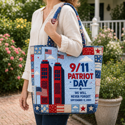 Patriot Day Twin Towers Patchwork Quilted Tote Bag GFTOHNL1665
