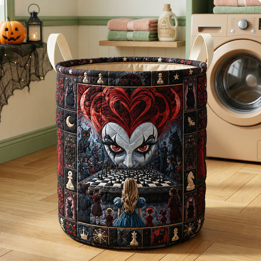 Dark Queen Chess Halloween Quilted Laundry Basket GFTOHNL1699