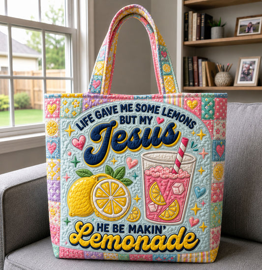Pastel Jesus Lemonade Quilted Tote Bag GFTOHNL1702