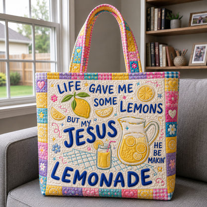 Colorful Jesus Lemonade Patchwork Quilted Tote Bag GFTOHNL1706